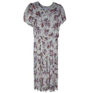 Christy Dawn Ivory Floral Tiered Maxi Dress Size M/L Recycled Deadstock Fabric